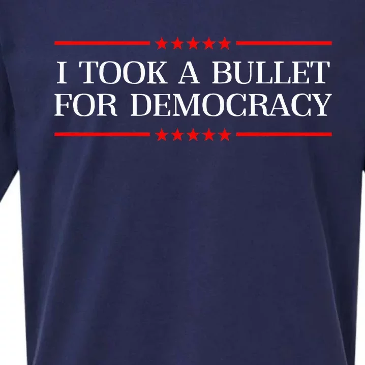 I Took A Bullet For Democracy Expresident Saying Election Sueded Cloud Jersey T-Shirt