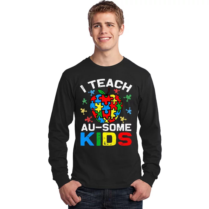 I Teach Awesome Autism Awareness Sped Teacher Long Sleeve Shirt