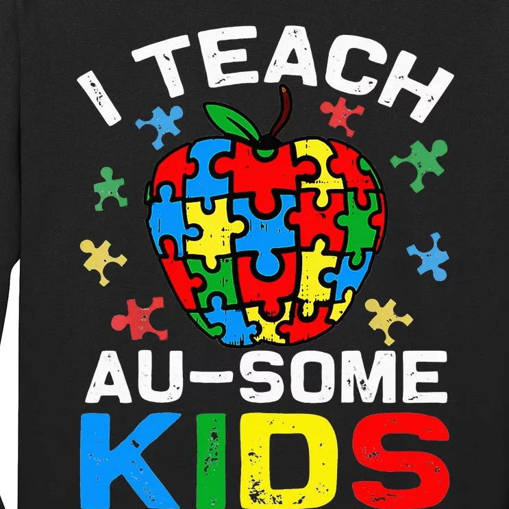 I Teach Awesome Autism Awareness Sped Teacher Long Sleeve Shirt