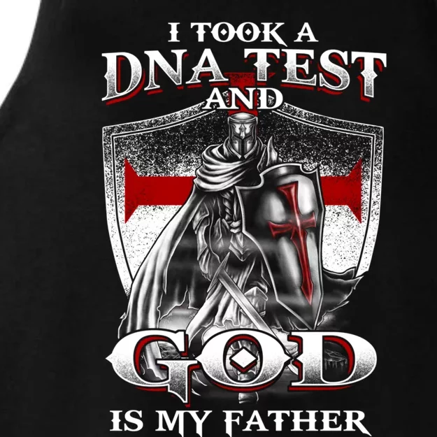 I Took A Dna Test And God Is My Father Christian Templar Ladies Tri-Blend Wicking Tank