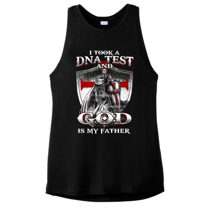 I Took A Dna Test And God Is My Father Christian Templar Ladies Tri-Blend Wicking Tank