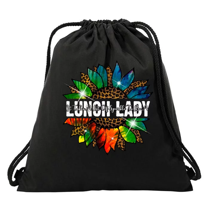 It Takes A Lot Of Sparkle To Be A Lunch Lady Drawstring Bag