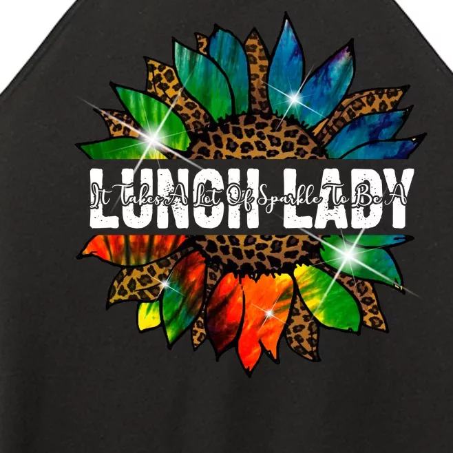 It Takes A Lot Of Sparkle To Be A Lunch Lady Women’s Perfect Tri Rocker Tank