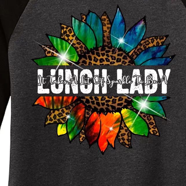 It Takes A Lot Of Sparkle To Be A Lunch Lady Women's Tri-Blend 3/4-Sleeve Raglan Shirt