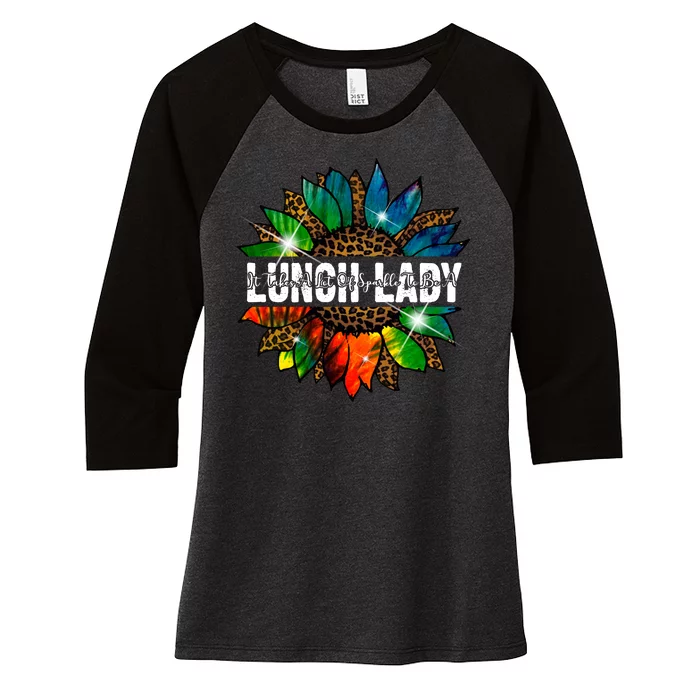 It Takes A Lot Of Sparkle To Be A Lunch Lady Women's Tri-Blend 3/4-Sleeve Raglan Shirt