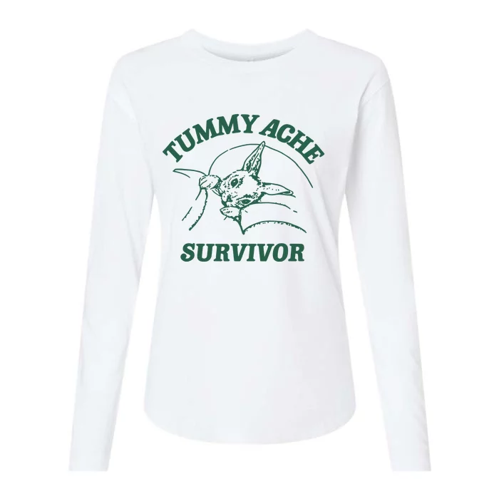 Ibs Tummy Ache Survivor Rabbit Coomstress Womens Cotton Relaxed Long Sleeve T-Shirt