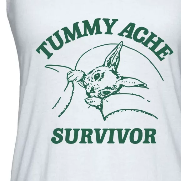 Ibs Tummy Ache Survivor Rabbit Coomstress Ladies Essential Flowy Tank