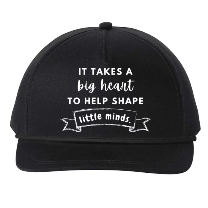 It Takes A Big Heart To Help Shape Little Minds Cute Teacher Gift Snapback Five-Panel Rope Hat