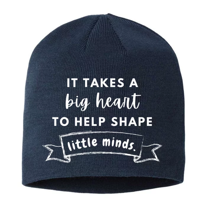 It Takes A Big Heart To Help Shape Little Minds Cute Teacher Gift 8 1/2in Sustainable Knit Beanie