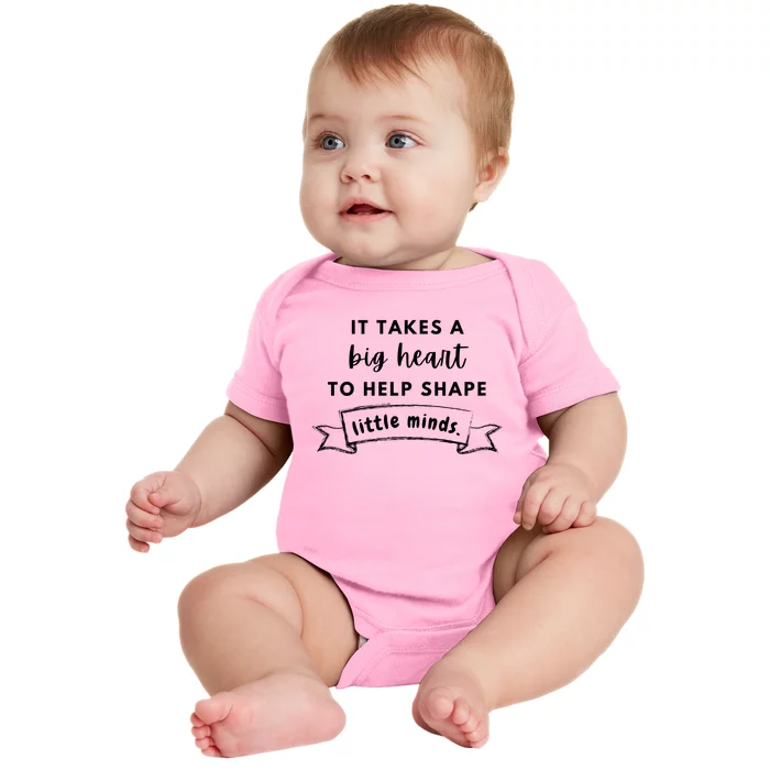 It Takes A Big Heart To Help Shape Little Minds Cute Teacher Gift Baby Bodysuit