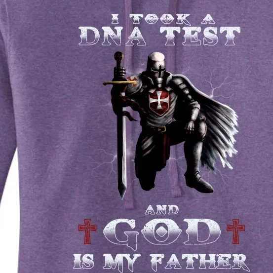 I Took A Dna Test And God Is My Father Knight Templar Women's Pullover Hoodie