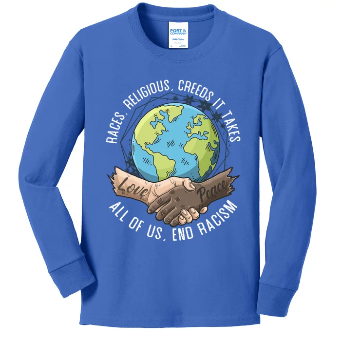 It Takes All Of Us End Racisim Gift World Peace And World Love Gift Kids Long Sleeve Shirt