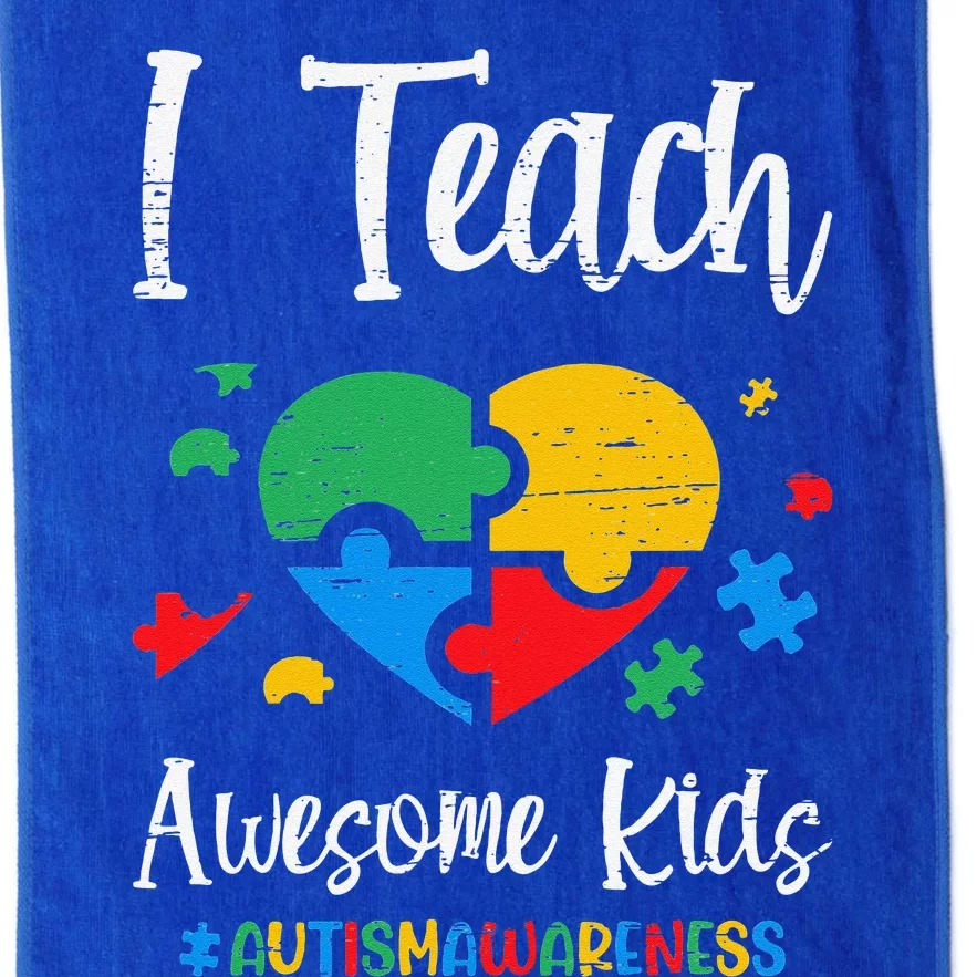 I Teach Awesome Autism Awareness For A Sped Teacher Platinum Collection Golf Towel