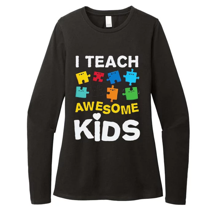 I Teach Awesome Autism Awareness Womens CVC Long Sleeve Shirt