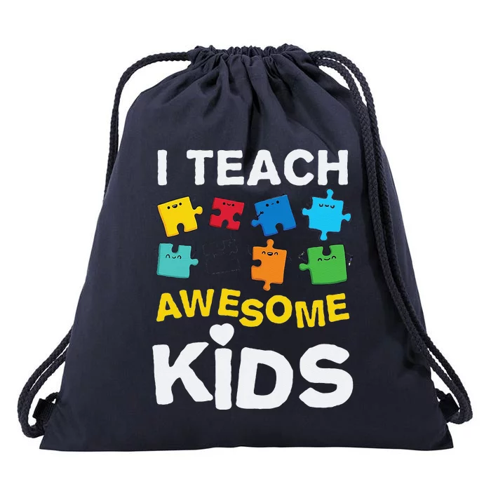 I Teach Awesome Autism Awareness Drawstring Bag