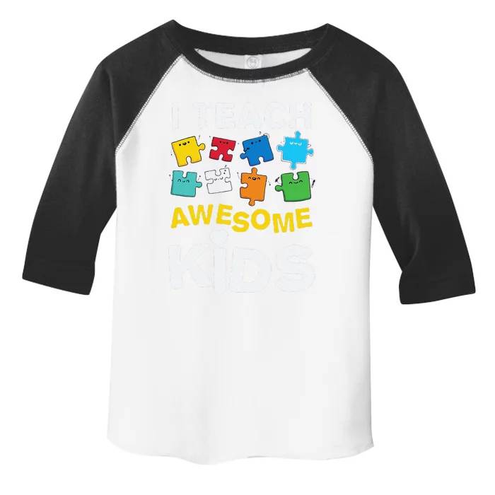 I Teach Awesome Autism Awareness Toddler Fine Jersey T-Shirt