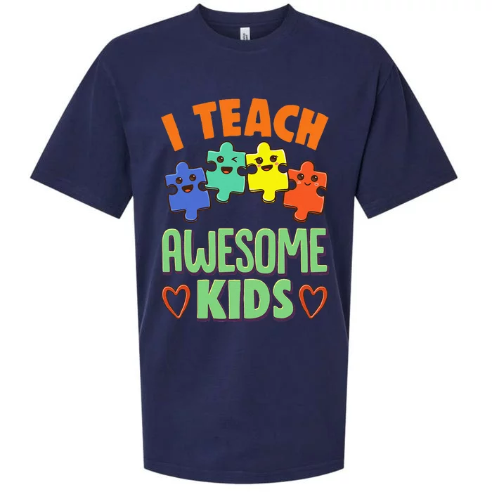 I Teach Awesome Special Education Teacher Sueded Cloud Jersey T-Shirt