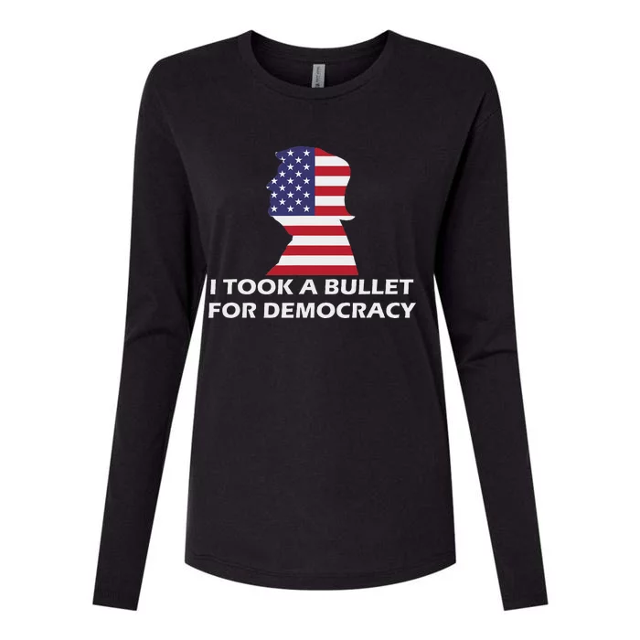 I Took A Bullet For Democracy Womens Cotton Relaxed Long Sleeve T-Shirt