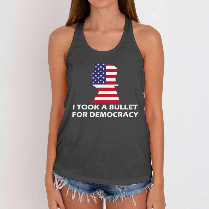 I Took A Bullet For Democracy Women's Knotted Racerback Tank