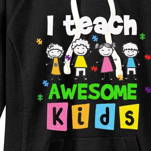 I Teach Awesome Special Needs Autism Awareness Women's Fleece Hoodie