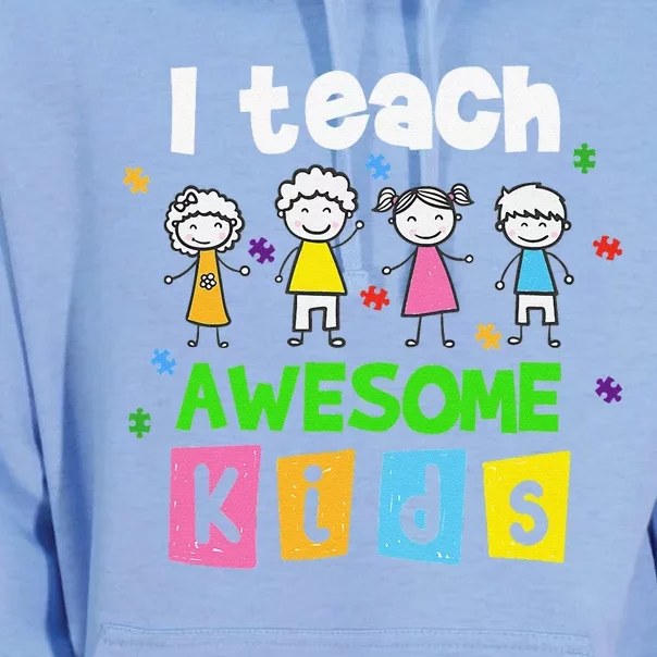 I Teach Awesome Special Needs Autism Awareness Unisex Surf Hoodie