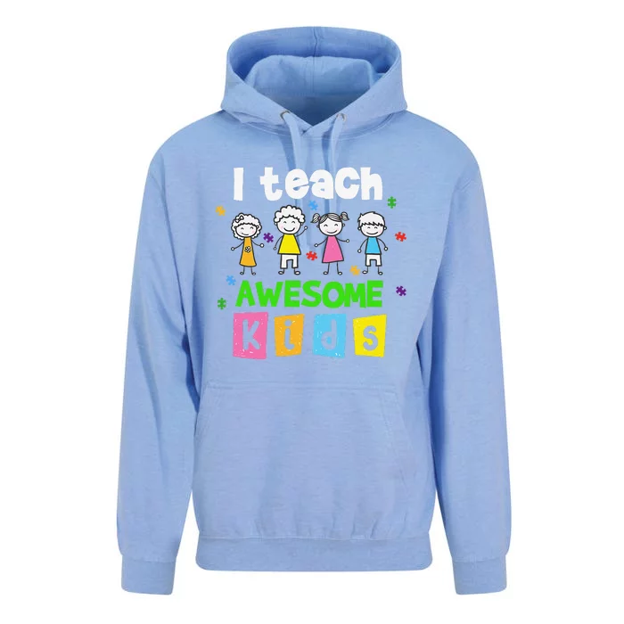 I Teach Awesome Special Needs Autism Awareness Unisex Surf Hoodie