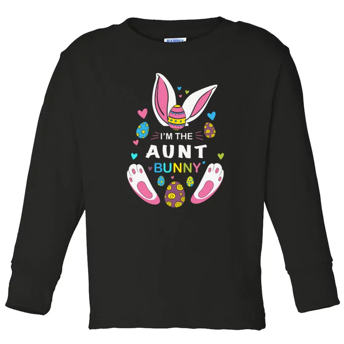 I’m The Aunt Bunny Matching Family Easter Day Gift Toddler Long Sleeve Shirt