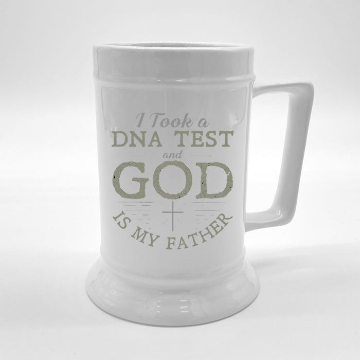 I Took A DNA Test And God Is My Father Funny Christian Front & Back Beer Stein