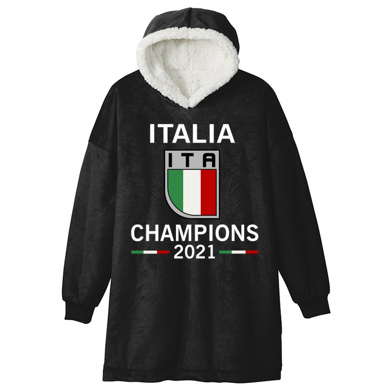 Italia 2021 Champions Italy Futbol Soccer Hooded Wearable Blanket