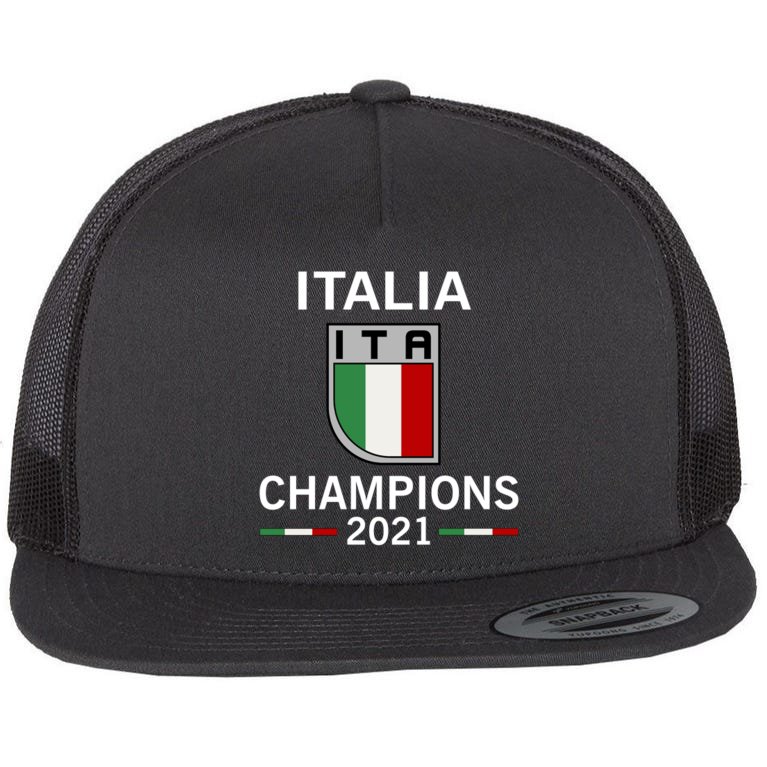 Italia 2021 Champions Italy Futbol Soccer Flat Bill Trucker Hat