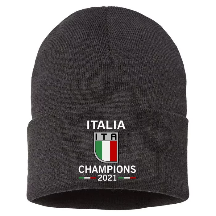 Italia 2021 Champions Italy Futbol Soccer Sustainable Knit Beanie