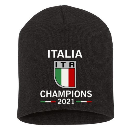 Italia 2021 Champions Italy Futbol Soccer Short Acrylic Beanie