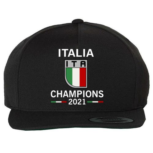 Italia 2021 Champions Italy Futbol Soccer Wool Snapback Cap