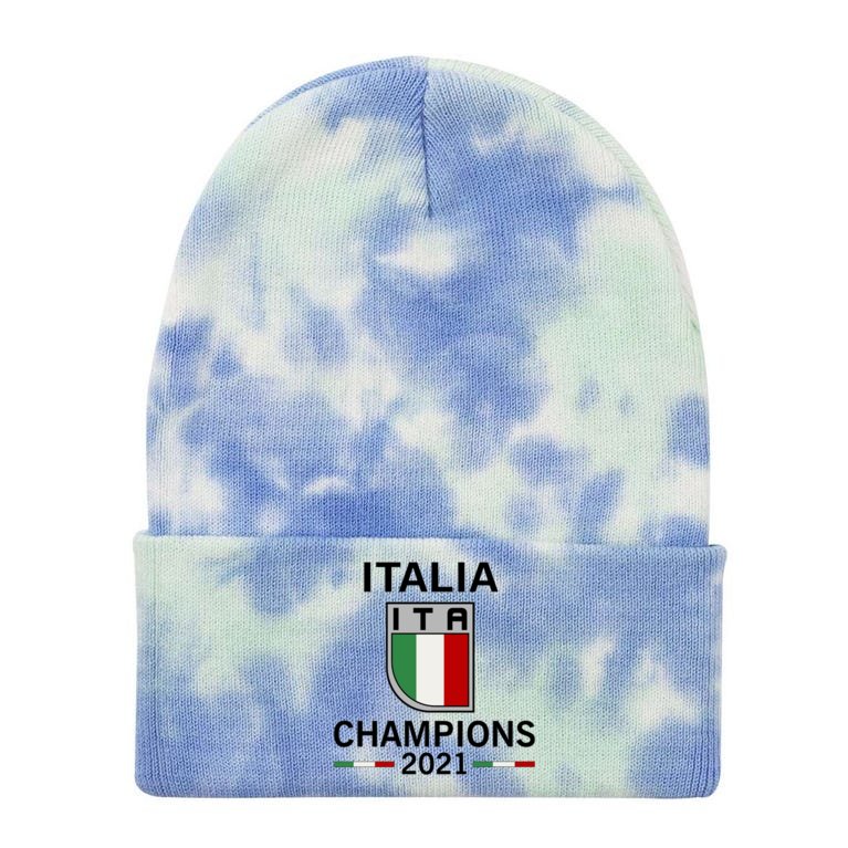 Italia 2021 Champions Italy Futbol Soccer Tie Dye 12" Knit Beanie