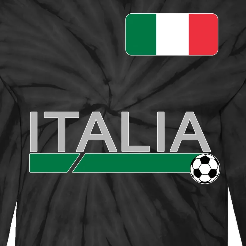 Italia Azzurri Supporter Italian Soccer Team Tie-Dye Long Sleeve Shirt