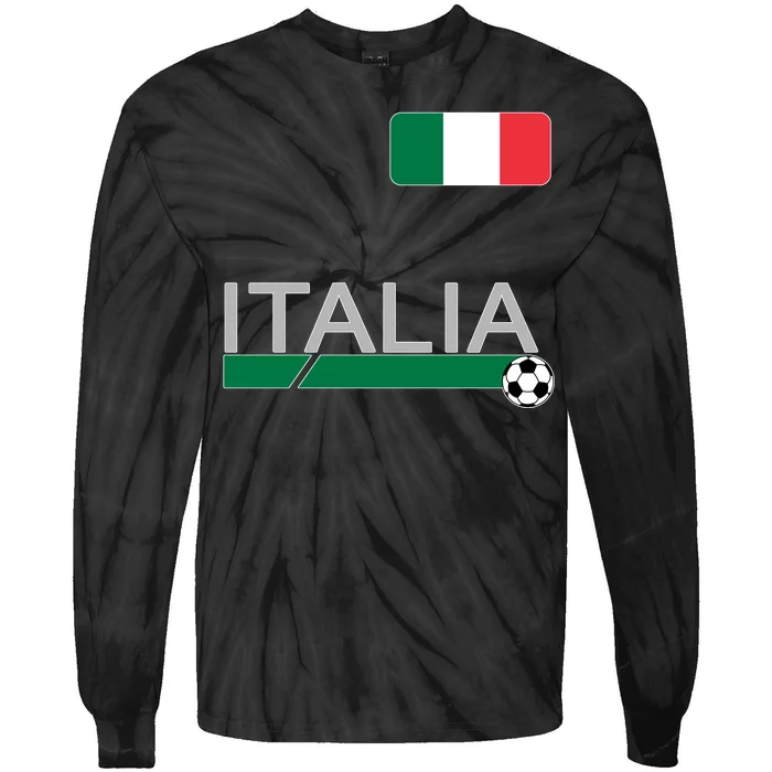 Italia Azzurri Supporter Italian Soccer Team Tie-Dye Long Sleeve Shirt