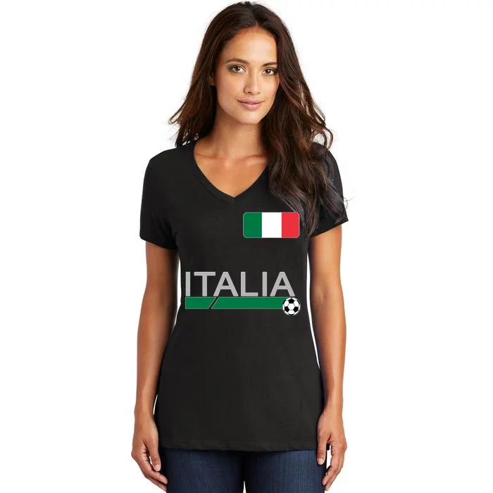 Italia Azzurri Supporter Italian Soccer Team Women's V-Neck T-Shirt