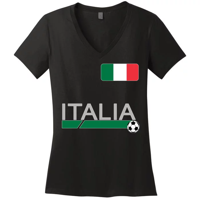 Italia Azzurri Supporter Italian Soccer Team Women's V-Neck T-Shirt