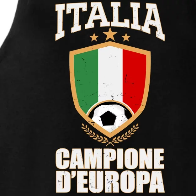 Italia Campione D'Europa Soccer Flag Shield Logo Ladies Tri-Blend Wicking Tank