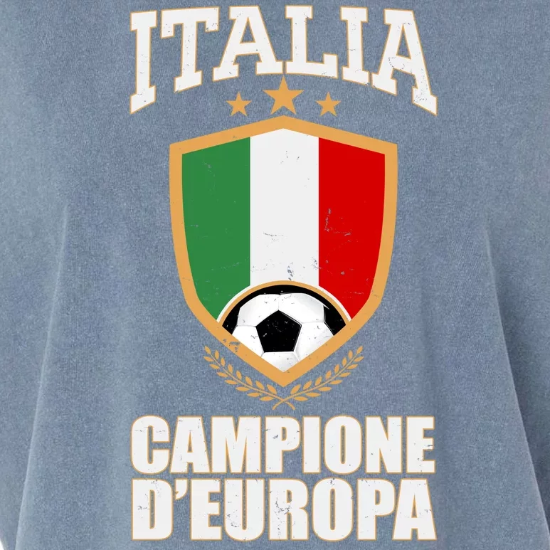 Italia Campione D'Europa Soccer Flag Shield Logo Garment-Dyed Women's Muscle Tee