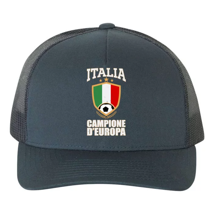 Italia Campione D'Europa Soccer Flag Shield Logo Yupoong Adult 5-Panel Trucker Hat