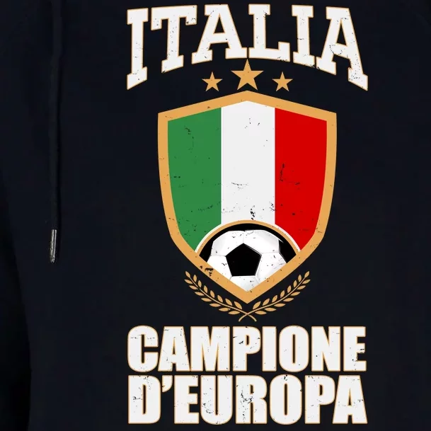 Italia Campione D'Europa Soccer Flag Shield Logo Womens Funnel Neck Pullover Hood