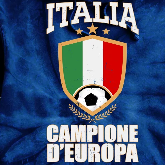 Italia Campione D'Europa Soccer Flag Shield Logo Tie Dye Hoodie