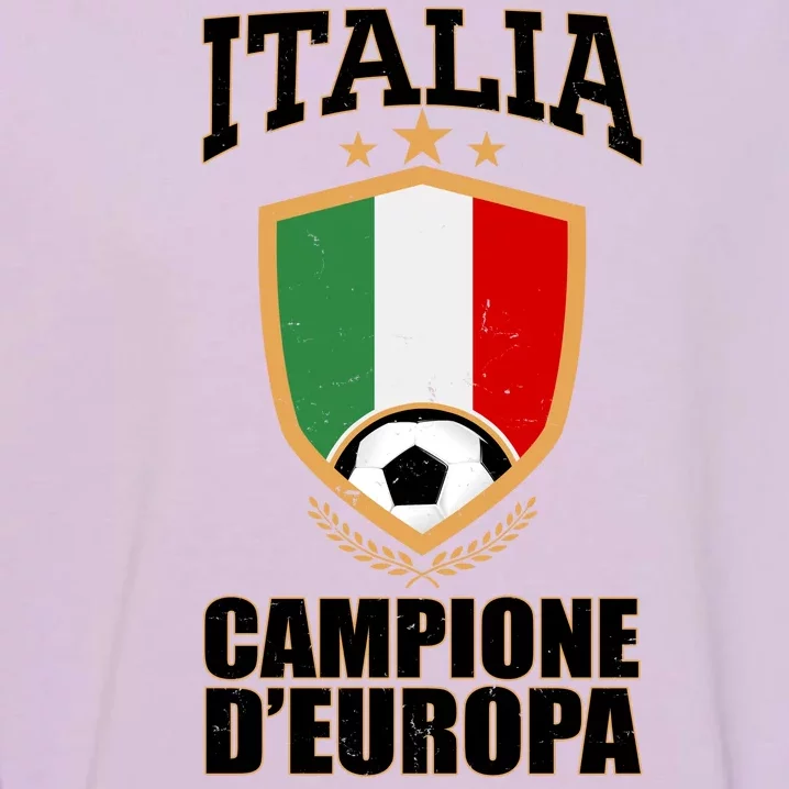 Italia Campione D'Europa Soccer Flag Shield Logo Garment-Dyed Sweatshirt