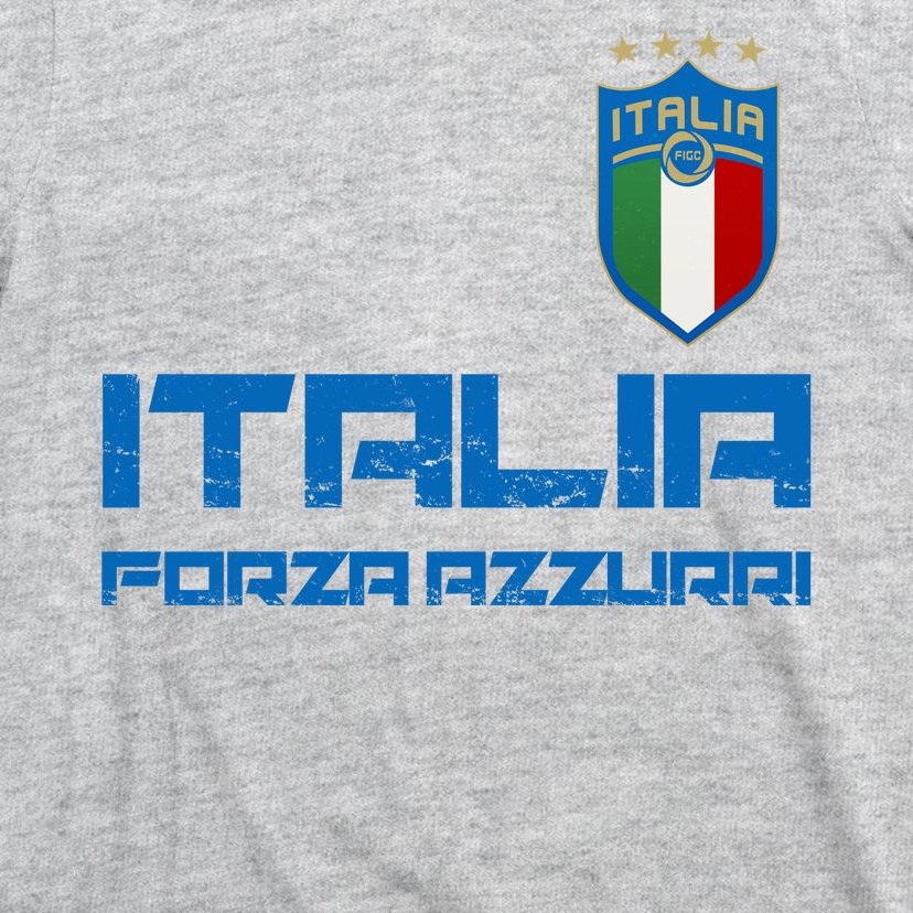 Italia Forza Azzurri Soccer FutbolItaly Flag Logo T-Shirt