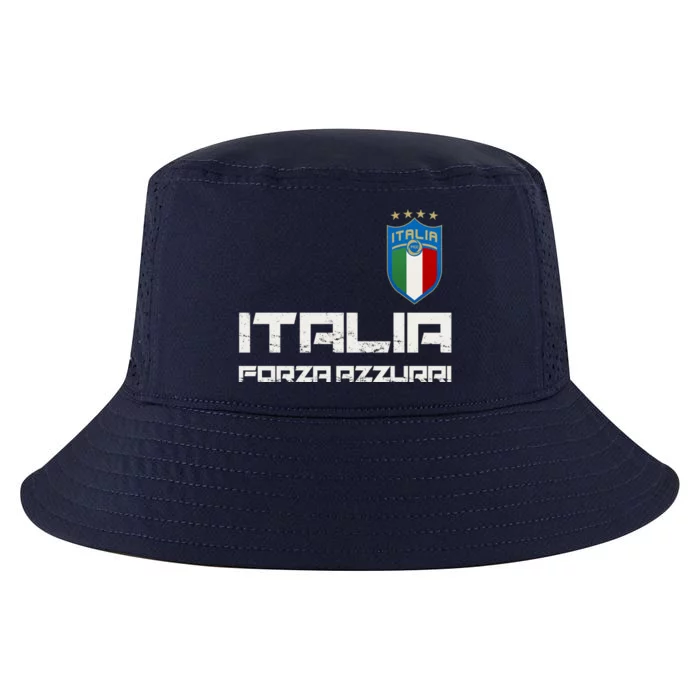 Italia Forza Azzurri Soccer FutbolItaly Flag Logo Cool Comfort Performance Bucket Hat