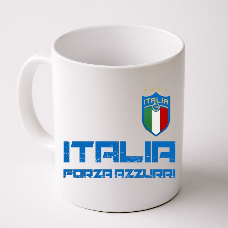 Italia Forza Azzurri Soccer FutbolItaly Flag Logo Coffee Mug