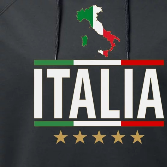 Italia Italy Soccer Football Champions Performance Fleece Hoodie