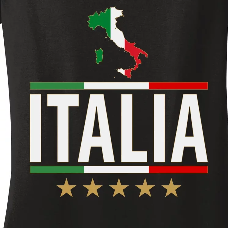 Italia Italy Soccer Football Champions Women's V-Neck T-Shirt