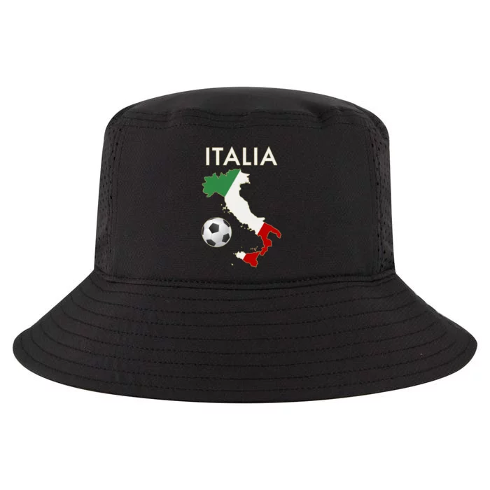 Italia Italy Soccer Football Map Flag colors Cool Comfort Performance Bucket Hat